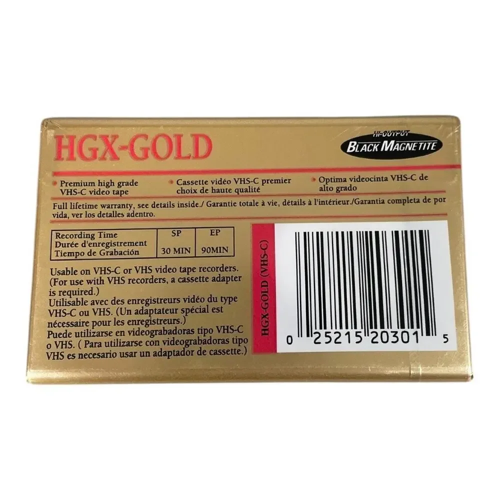 NWT Vintage Maxell HGX-Gold Premium VHS-C Camcorder Videocassette TC-30